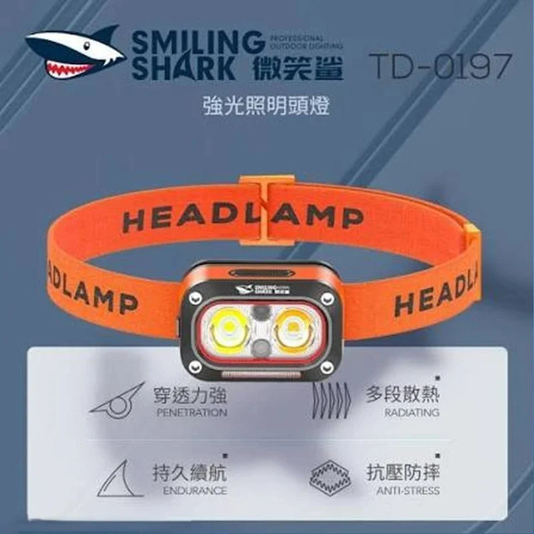 خرید آنلاین چراغ پیشانی Smiling Shark کد TD_0197 با قیمت مناسب و ارسال فوری از کوهنورد شاپ تبریز